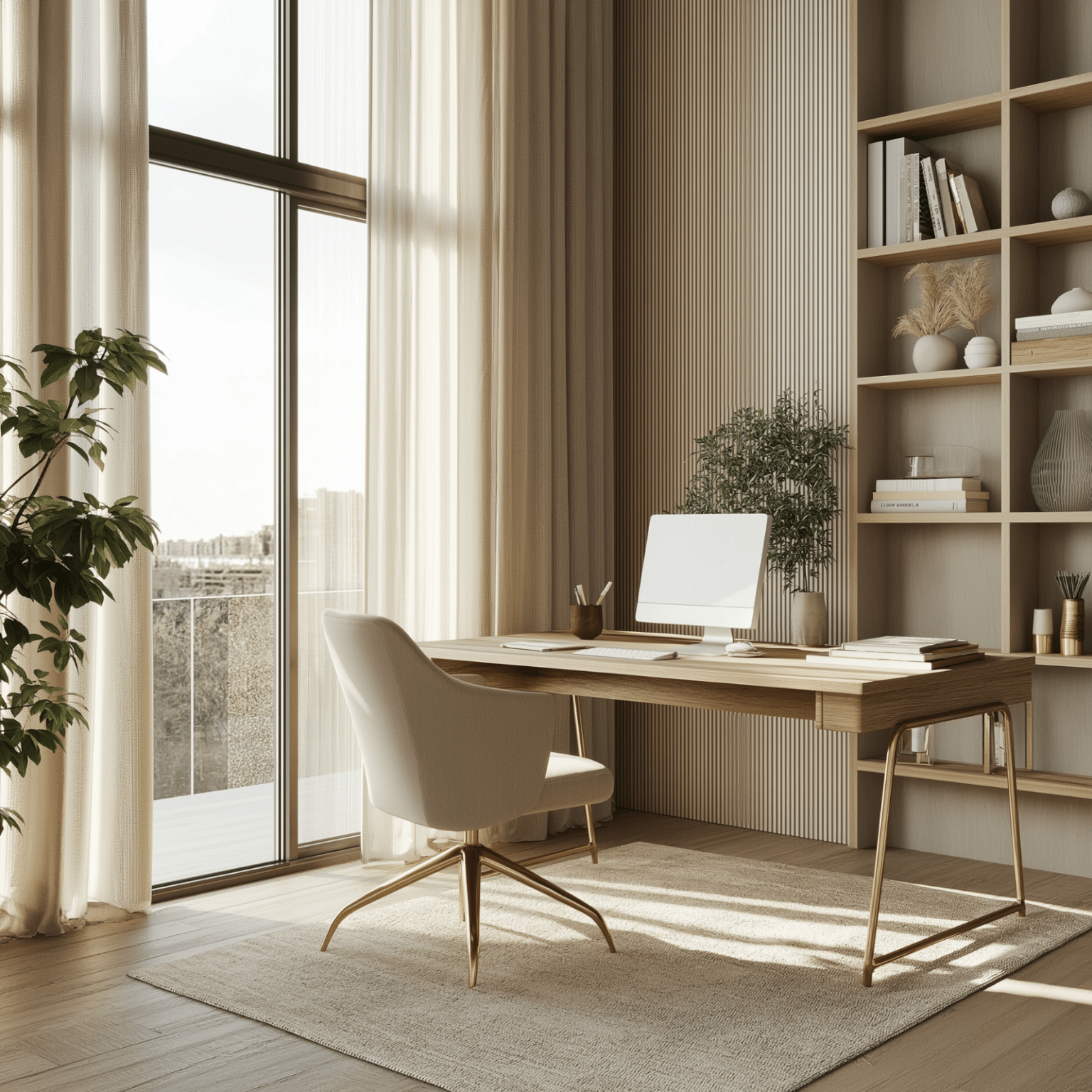 Stunning Organic Natural Wood Office image