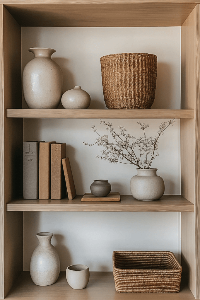 spring shelf styling