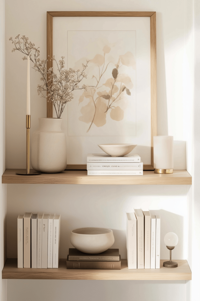 spring shelf styling