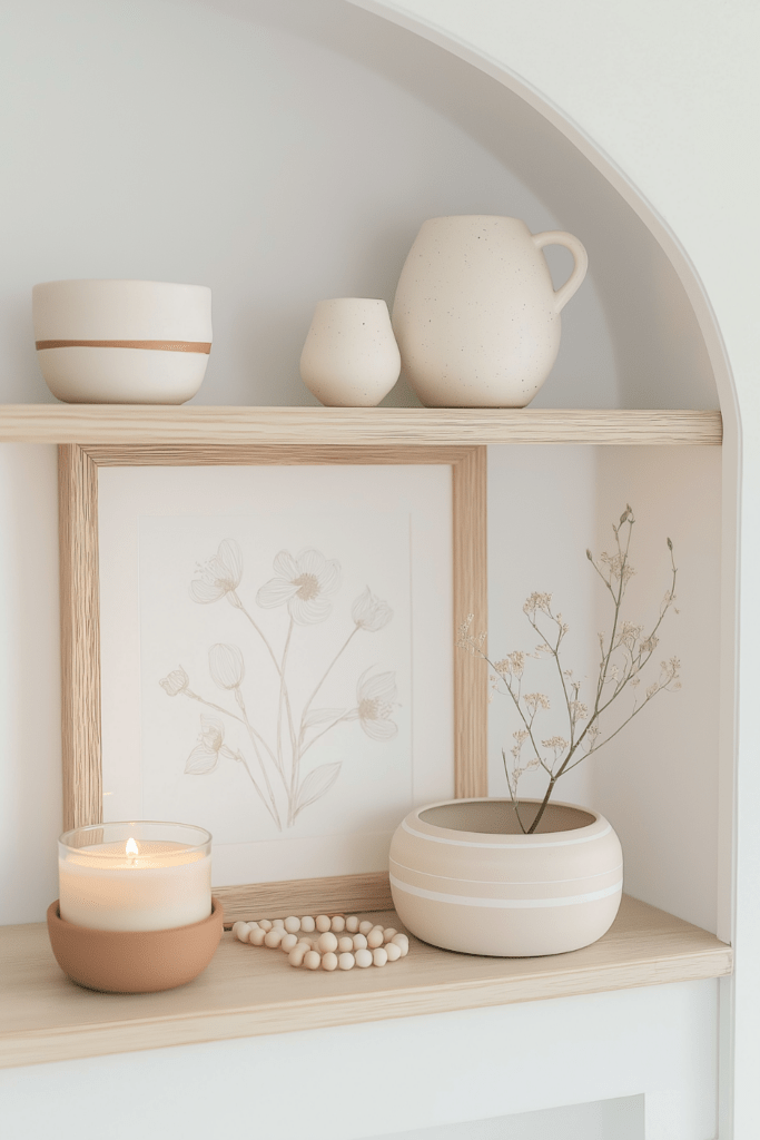 spring shelf styling