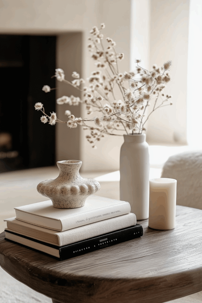 neutral coffee table books