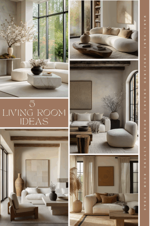 Design Gallery: Wabi-Sabi Inspired Organic Modern Living Room Ideas