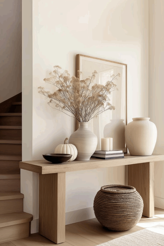 organic modern fall entryway