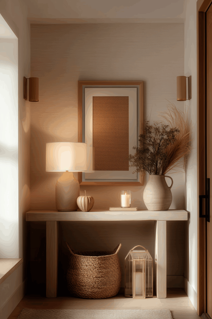 organic modern fall entryway
