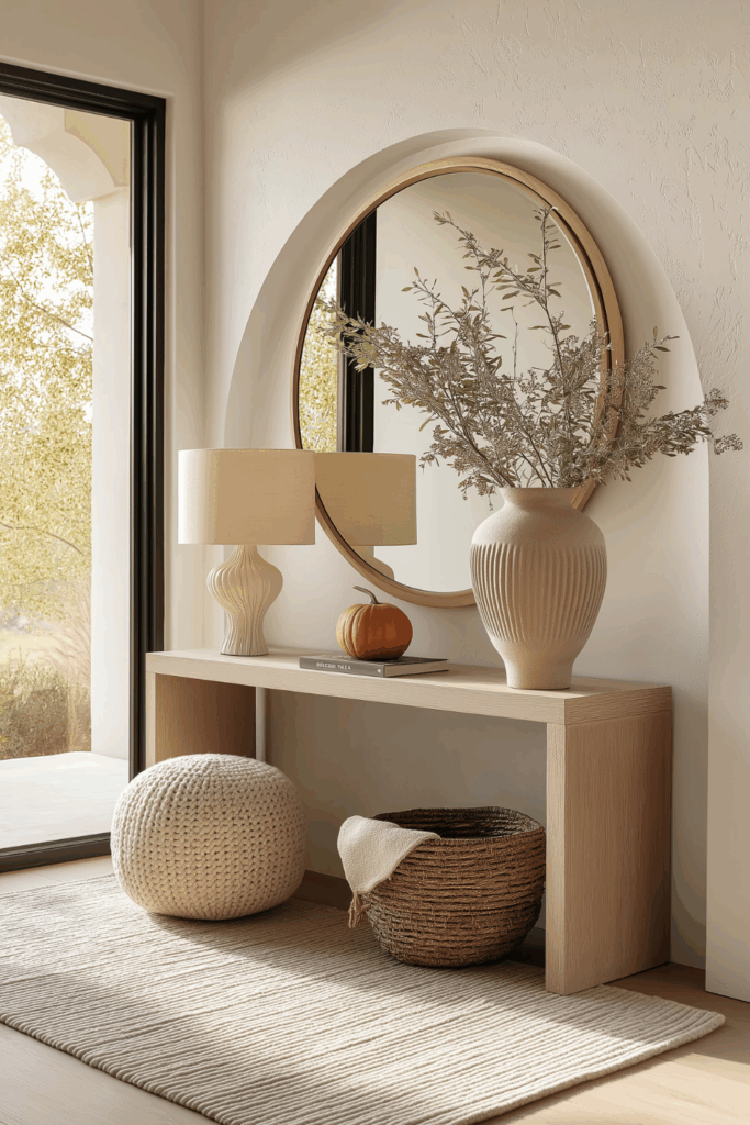 organic modern fall entryway