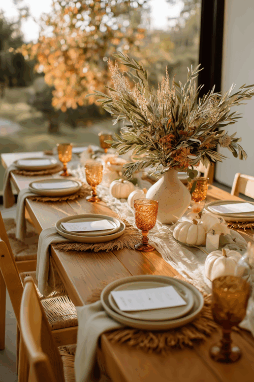Organic Modern Fall Tablescape: Chic Ideas for Effortless Autumn Gatherings