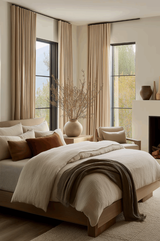organic modern fall bedroom