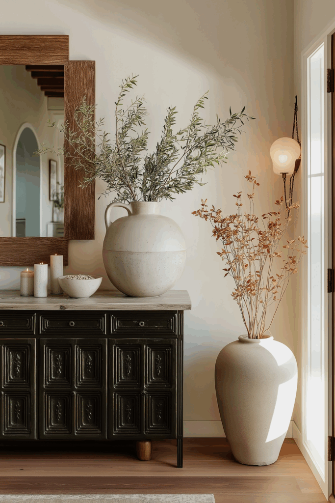 organic modern fall entryway