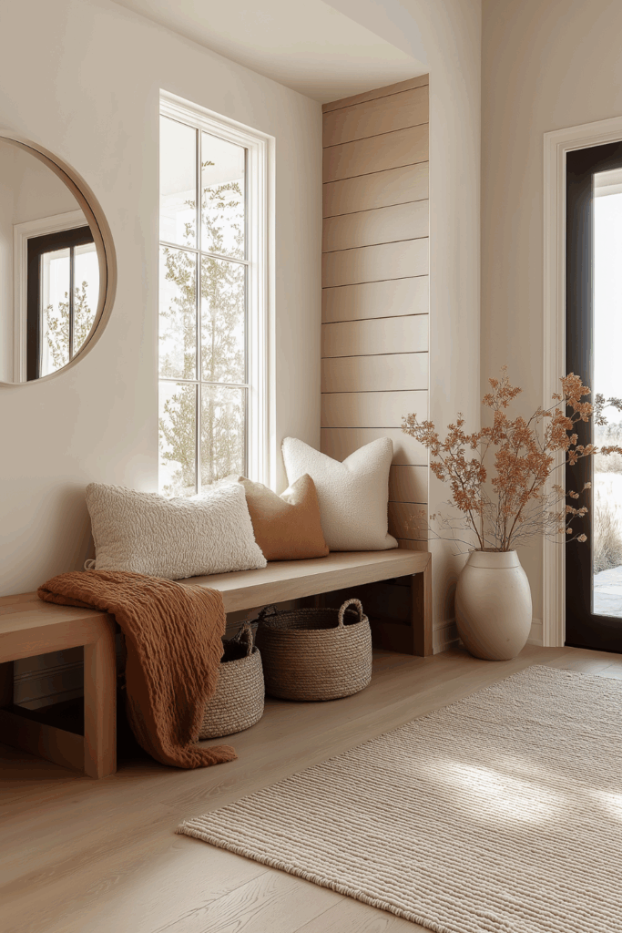 organic modern fall entryway