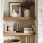 Organic Modern Holiday Shelf Styling