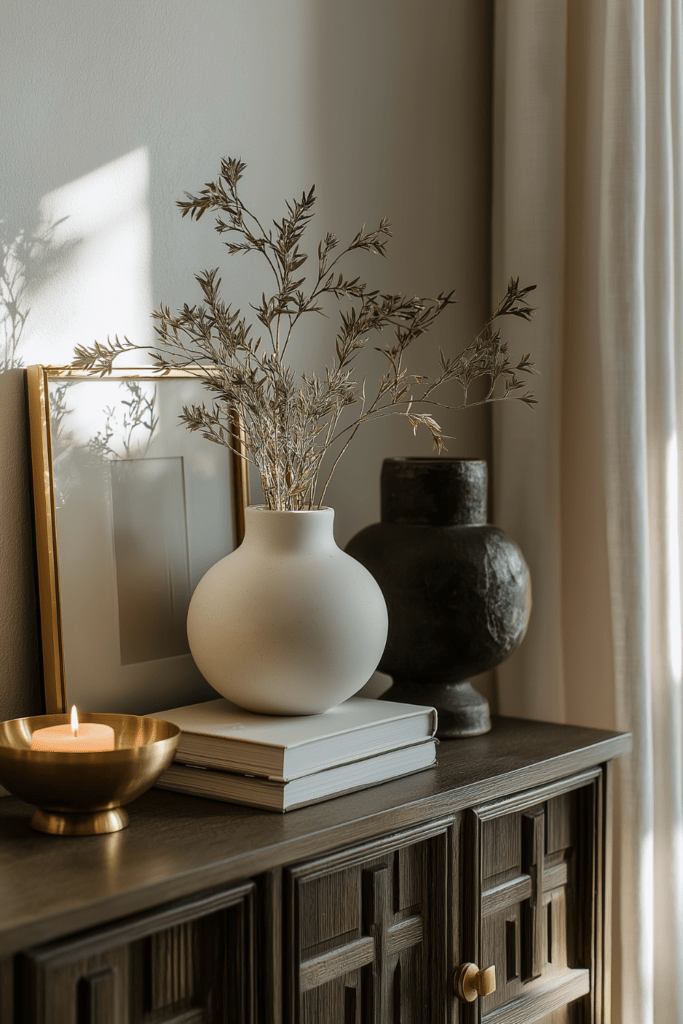 organic modern winter decor,