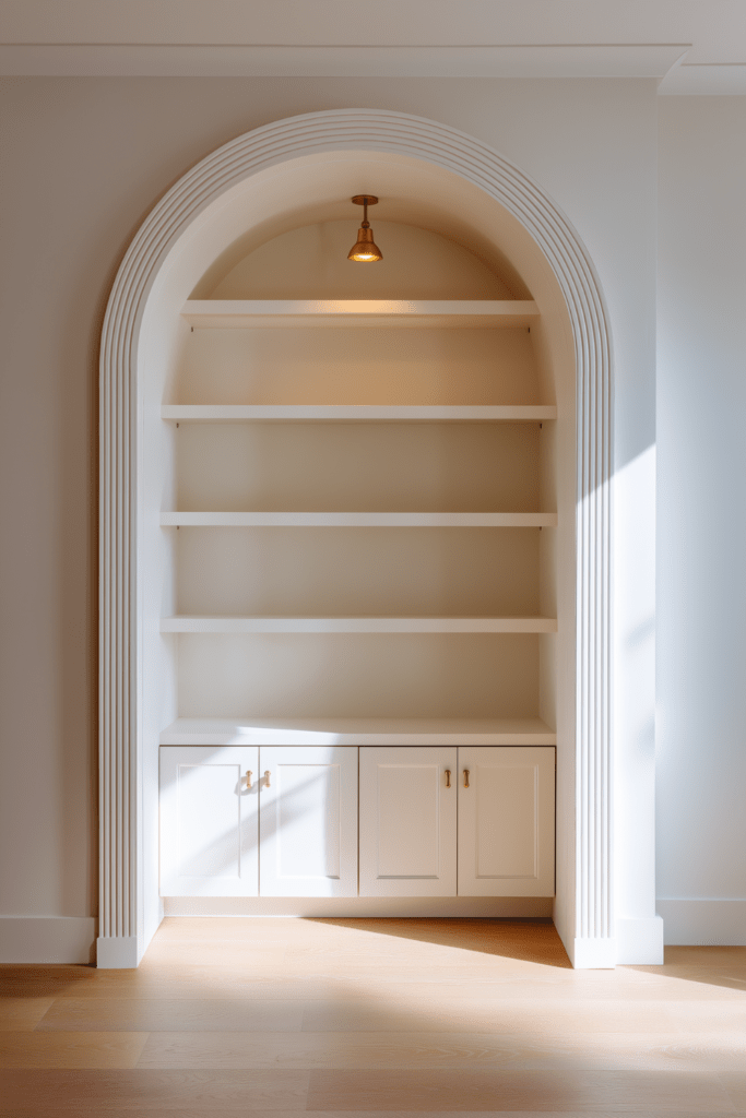 Empty bookshelf ready for styling