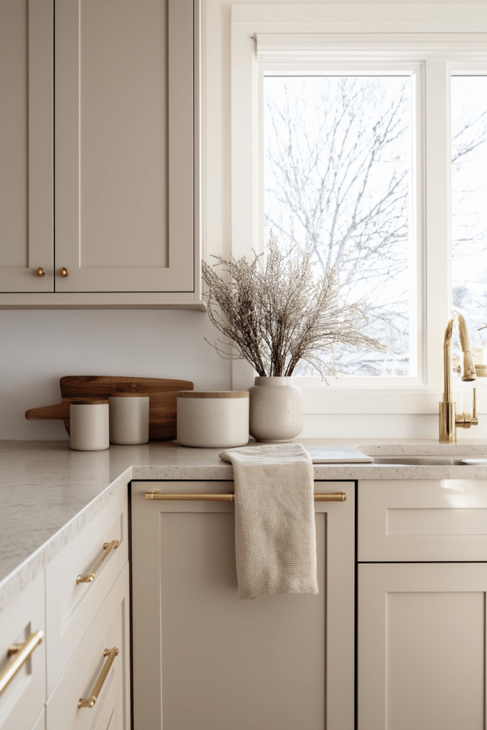 organic modern winter kitchen decor