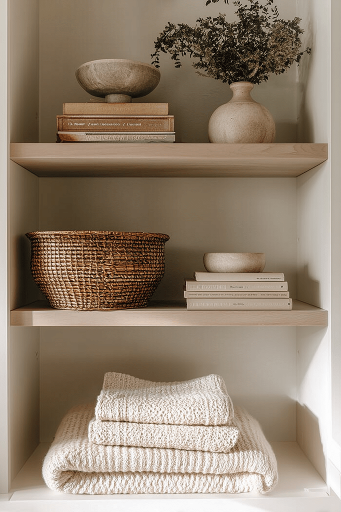 winter shelf styling