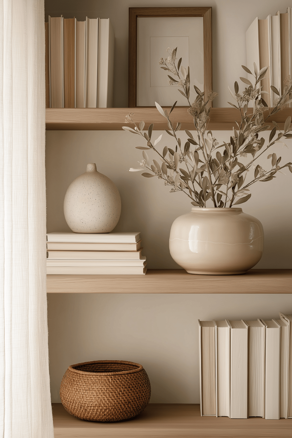 winter shelf styling