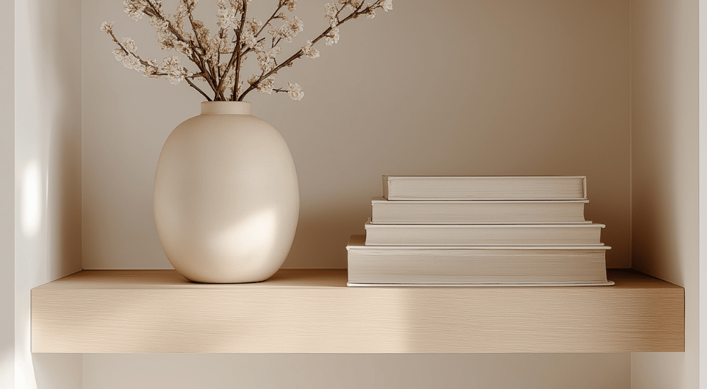 How to Style Shelves for Spring: A Calm Organic Modern Approach