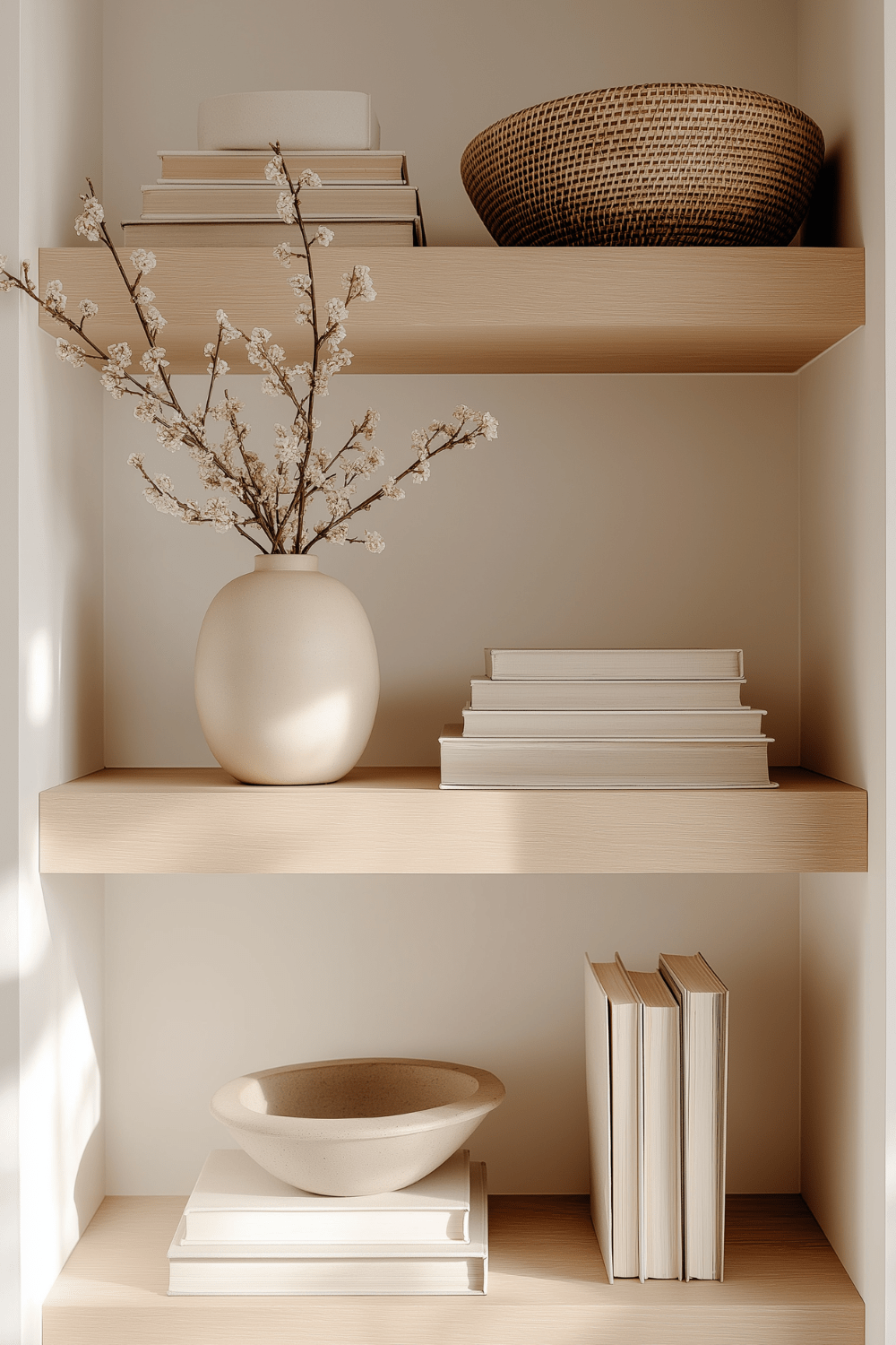 how to style shelves for spring