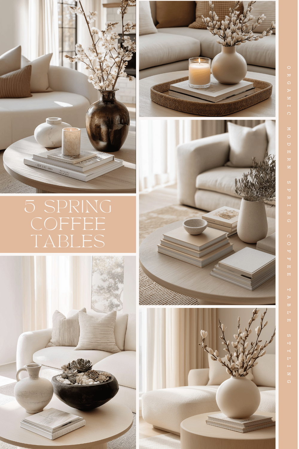 spring coffee table styling