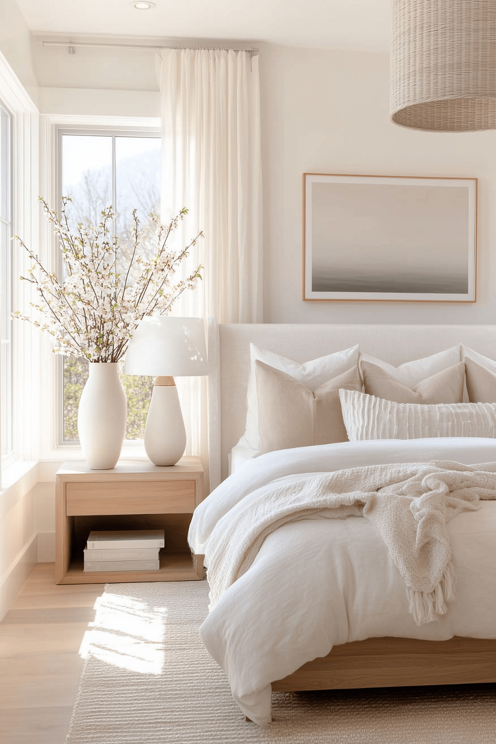 calm spring bedroom