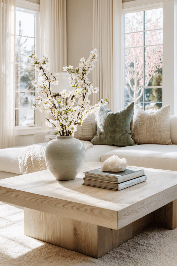 styling a coffee table for spring