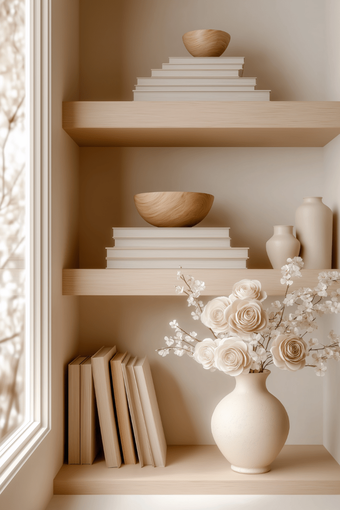 spring shelf styling ideas