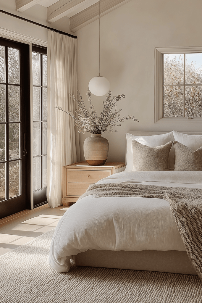 calm spring bedroom