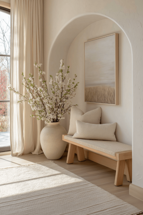 organic modern spring entryway