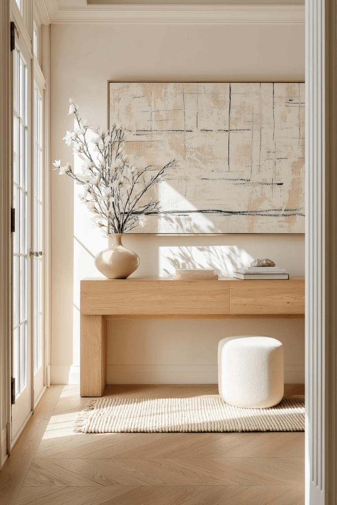 organic modern spring entryway
