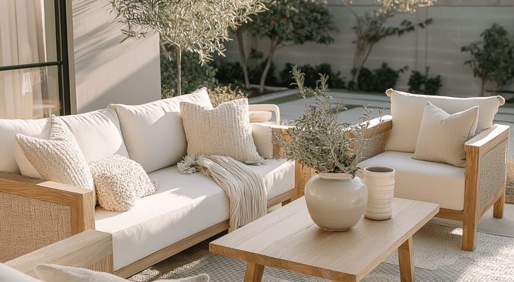 Create a Calm Organic Modern Outdoor Living Space for Spring & Summer