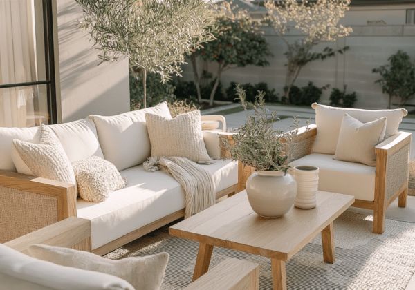 organic modern outdoor living space