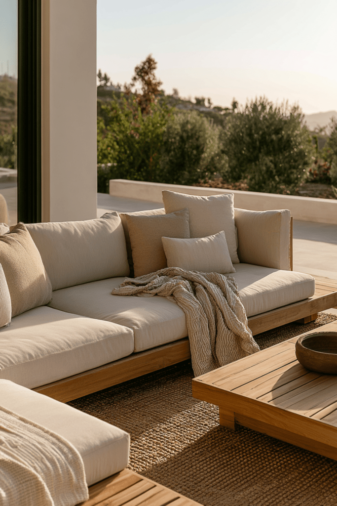 organic modern outdoor living space