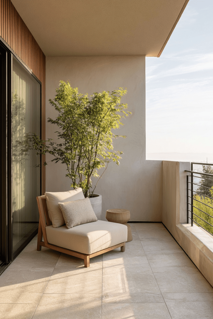 organic modern outdoor living space