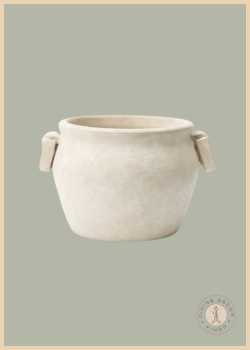 Chelsea Planter by McGee & Co. with organic texture and a beige hand-painted terracotta finish.