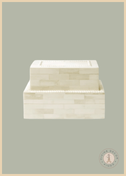 Gifford Bone Box by McGee & Co. featuring hand-set bone tiles, braided detailing, and artisanal texture.