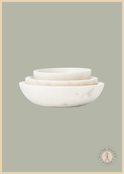 Marble Nesting Bowls by McGee & Co. crafted from natural marble with a minimalist layered design.