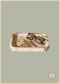 Pierette Marble Tray by McGee & Co. featuring richly veined marble and rounded feet.