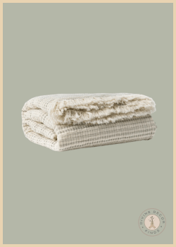 Willa Striped Coverlet by McGee & Co. featuring soft striped detailing, natural fibers, and a relaxed woven texture.