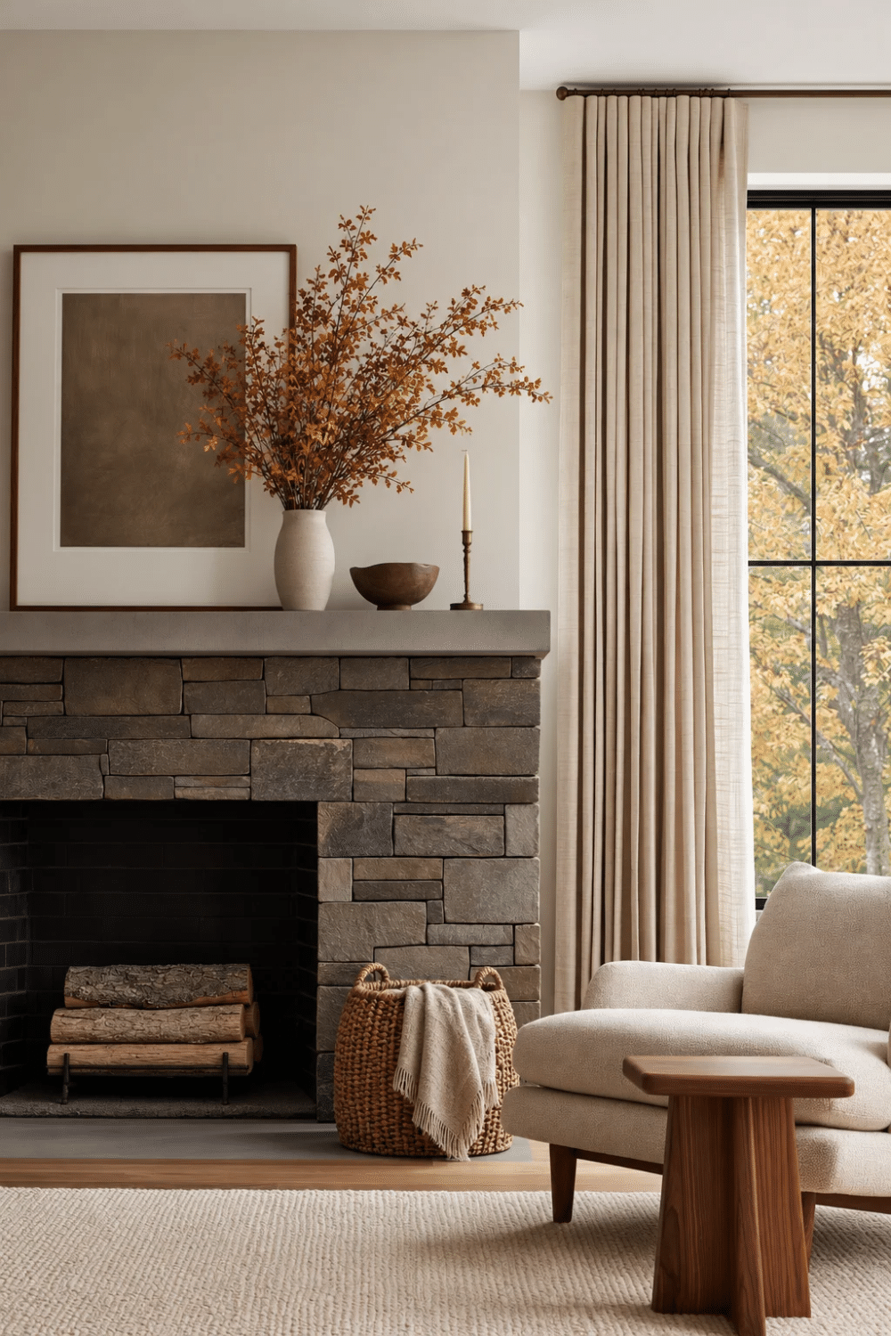 fall mantel decor
